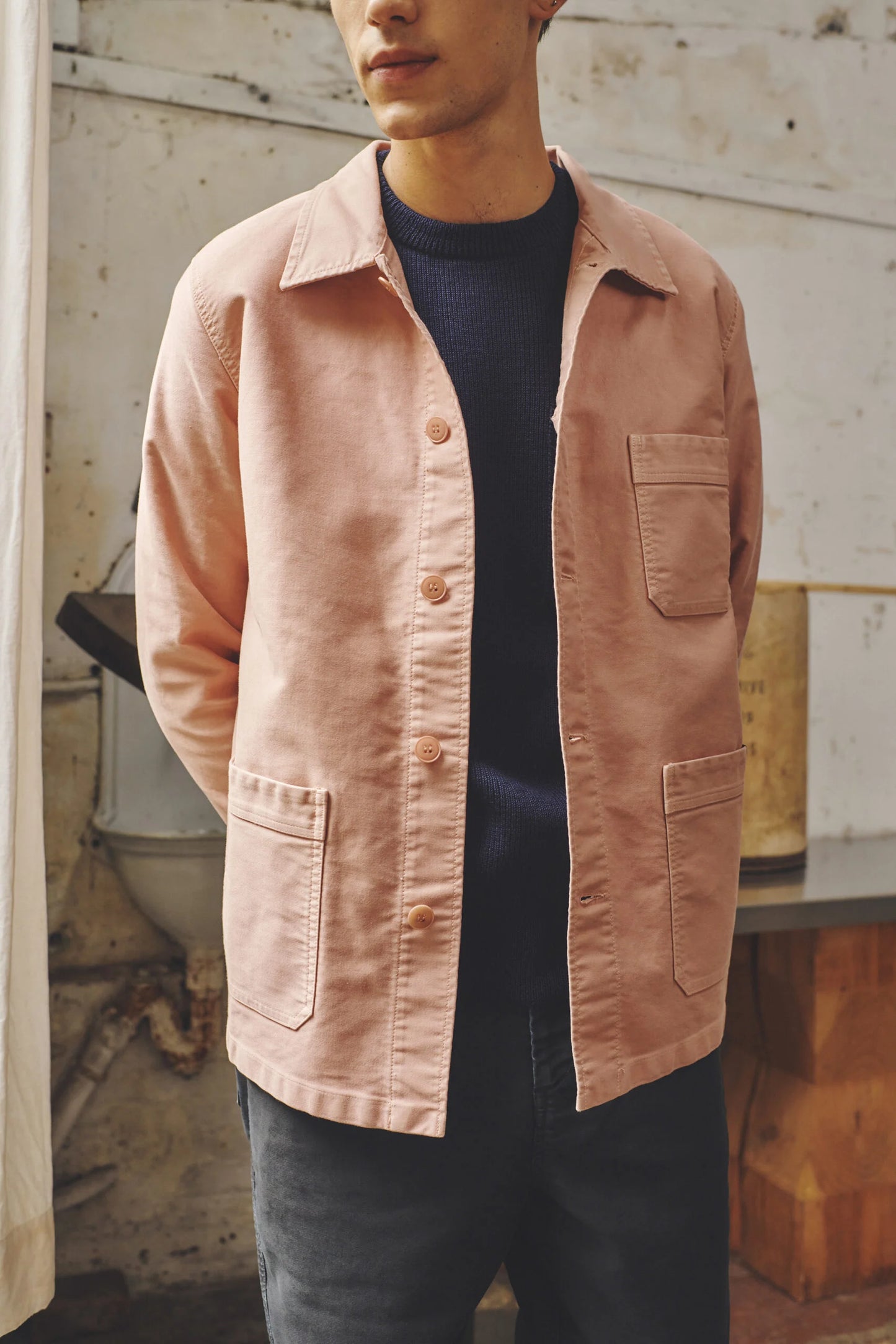 LE MONT ST MICHEL, GENUINE WORK JACKET, ROSE, MEN