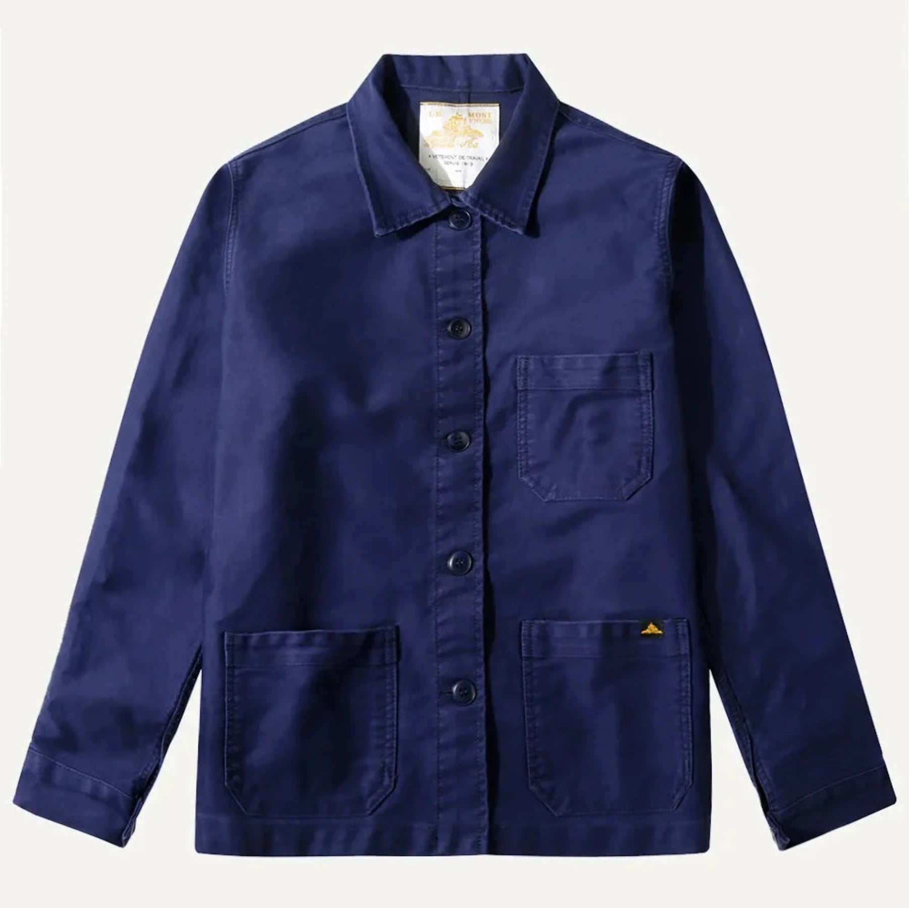 LE MONT ST MICHEL, GENUINE WORK JACKET, BLUE, MEN – Maison Sud LE MONT ST MICHEL, GENUINE WORK JACKET, BLUE, MEN – Maison Sud
