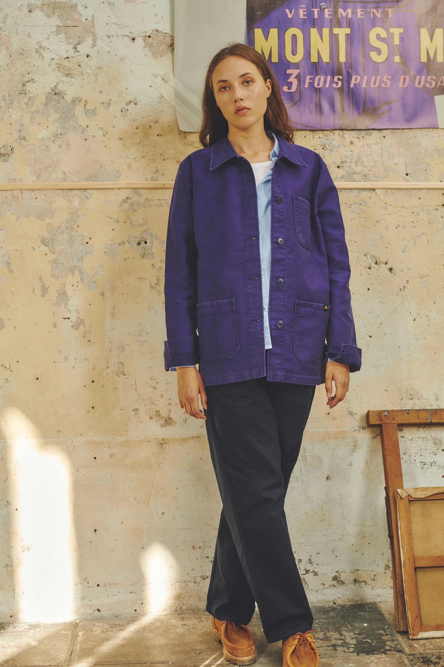 LE MONT ST MICHEL, GENUINE WORK JACKET, BLUE, WOMEN