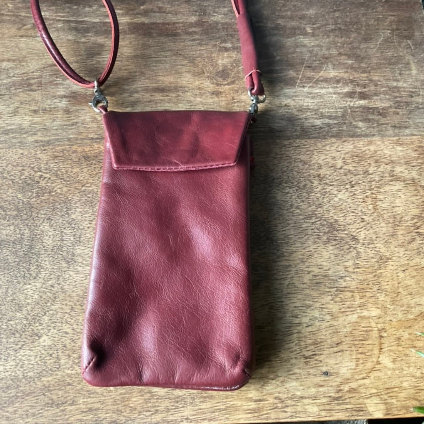 PHONE BAG, BURGUNDY