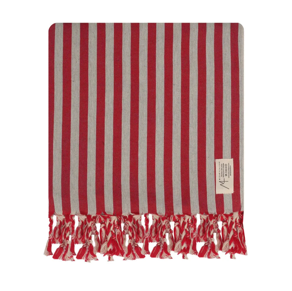 HAMAM TOWEL, MIZAR & CALOR, RED STRIPED